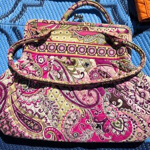 Vera Bradley Very Berry Paisley Metal Frame & Clasp Shoulder Bag Purse RETIRED